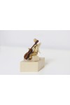 Sternkopf-Engel Mini aus Robinie mit Cello, sitzend
